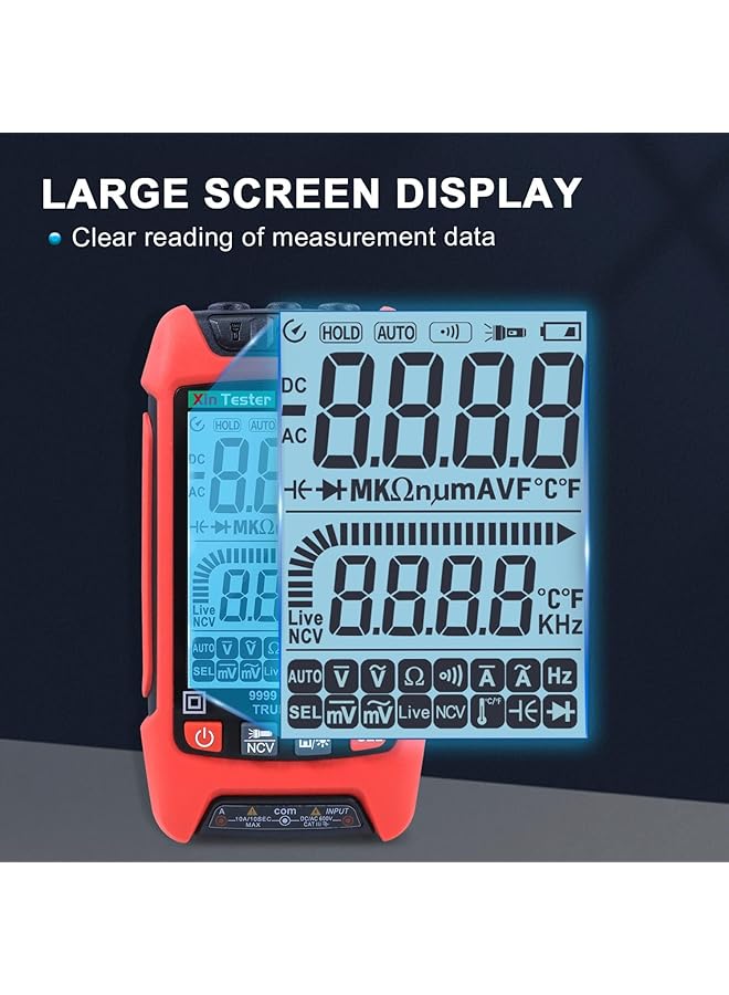Digital Multimeter, 9999 Counts Trms Auto-Ranging Voltmeter, Accurate Ac/Dc Voltage, Amp, Ohm, Capacitance, Frequency, And Diode Measurement With Backlight And Flashlight - Image 5