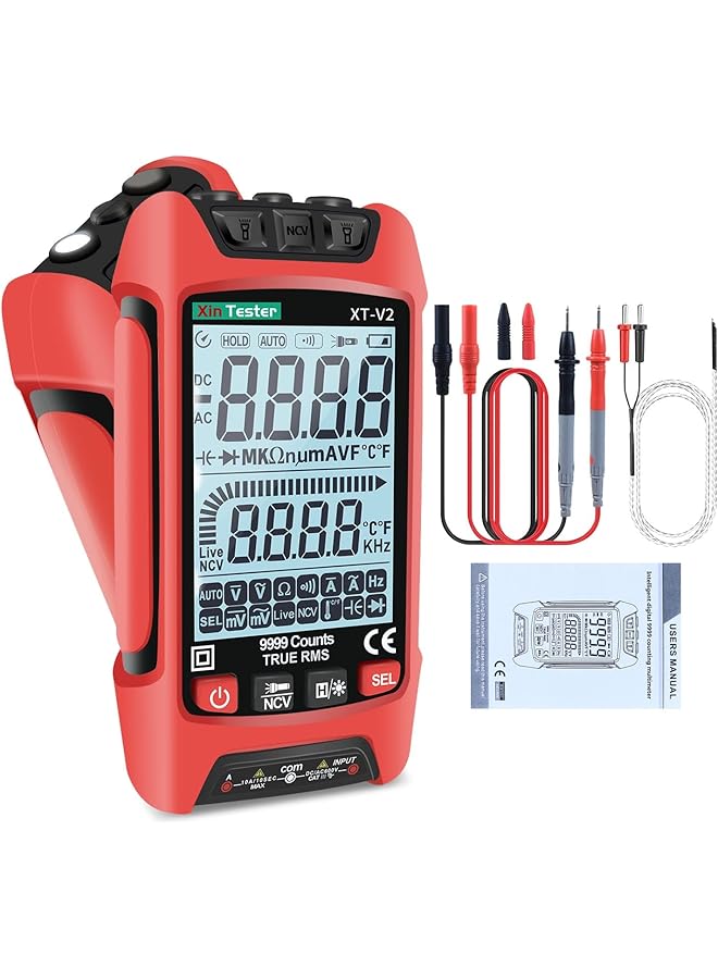 Digital Multimeter, 9999 Counts Trms Auto-Ranging Voltmeter, Accurate Ac/Dc Voltage, Amp, Ohm, Capacitance, Frequency, And Diode Measurement With Backlight And Flashlight - Image 1