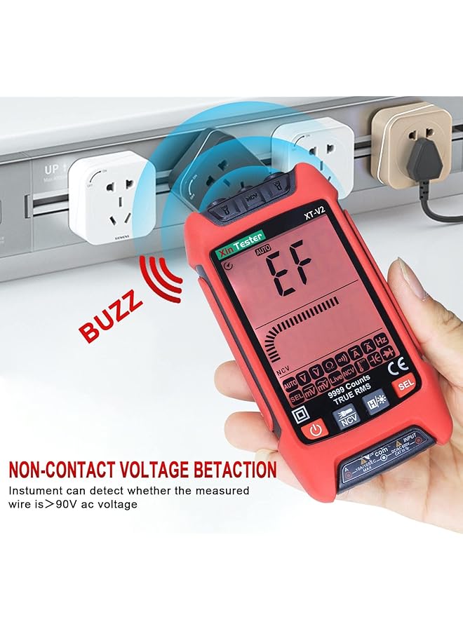 Digital Multimeter, 9999 Counts Trms Auto-Ranging Voltmeter, Accurate Ac/Dc Voltage, Amp, Ohm, Capacitance, Frequency, And Diode Measurement With Backlight And Flashlight - Image 3