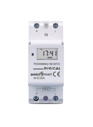amiciSmart Digital Programmable Timer Switch Relay in-Built 7 Days Schedule, DIN Rail Mounted, 220V, 30A - pzsku/Z12739011BA53FA643FBEZ/45/_/1740982763/ffe3d479-3376-486e-a416-e3c6b7c7ac4e
