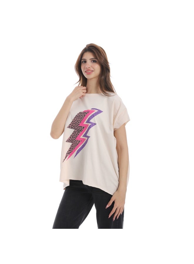 Cocktail 2711-Printed T-shirt-white - Image 2