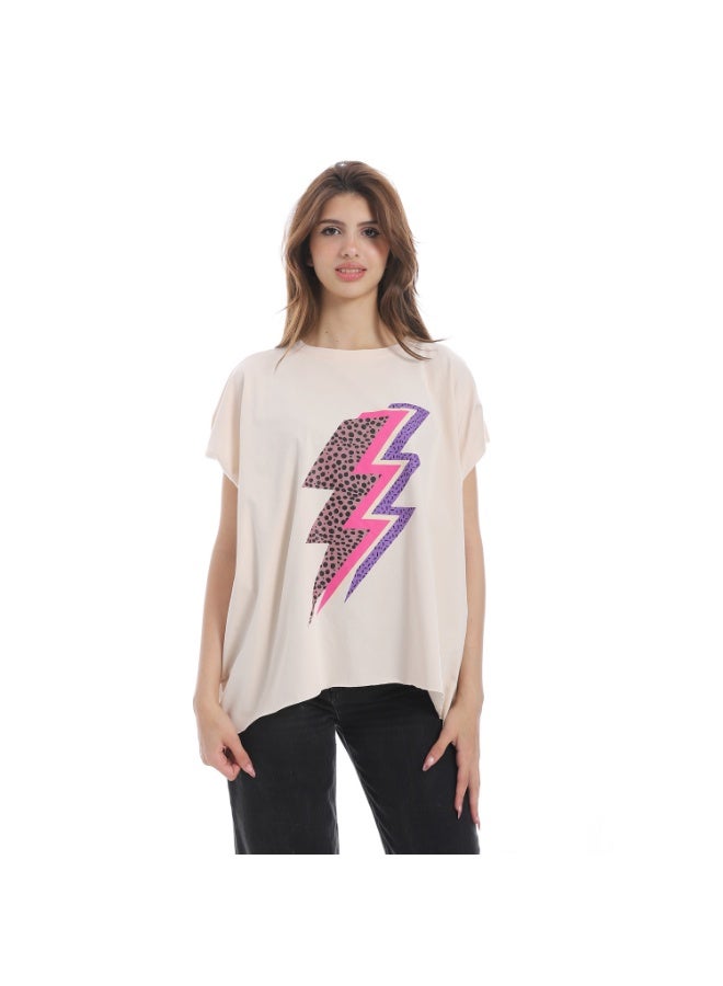 Cocktail 2711-Printed T-shirt-white - Image 1