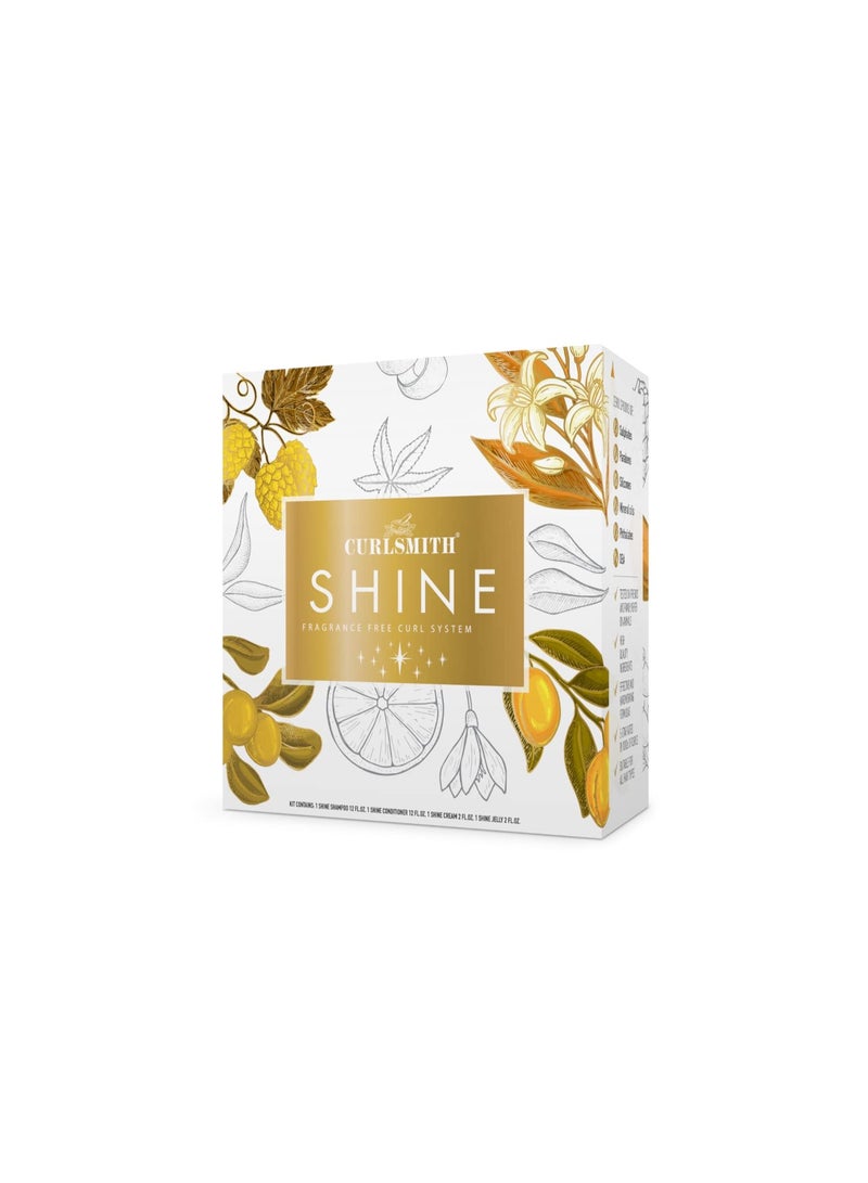 CURLSMITH Curlsmith - Shine Kit, Shampoo, Conditioner, Jelly & Cream, Sensitive, Fragrance Free, for All Curl and Hair Types, Vegan, 2 x 12 fl oz, 2 x 2 fl oz - Image 2