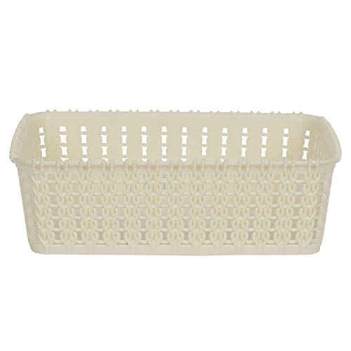 Cutting EDGE Plastic Multipurpose Sturdy Storage Baskets For Cosmetics Office Fruit Vegetable Bathroom Stationary Home Basket with Handle - (White, Set of 4, Mini) - Image 3