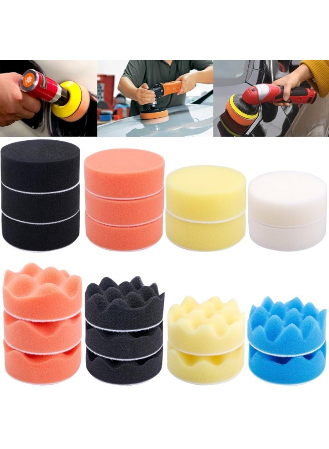 Polishing Pad,31 Pcs 3 Inch Polishing Pad Kit,3 Inch Buffing Pads for Drill Adapter Car Auto Polisher - Image 2