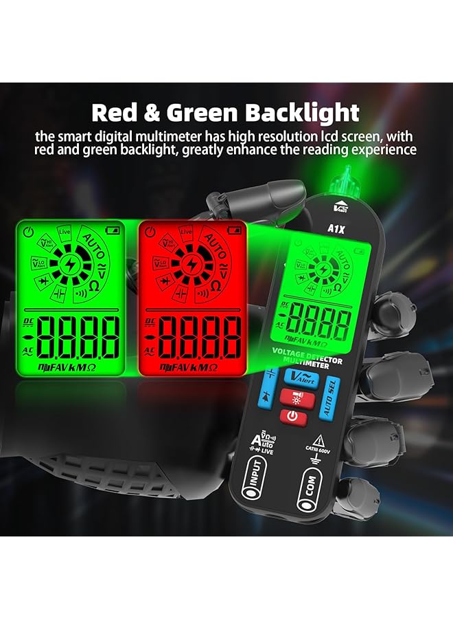 Smart Digital Multimeter, Rechargeable Voltmeter, Capacitance Diode Current Resistance Continuity Frequency Ac Dc Voltage Tester - Image 2