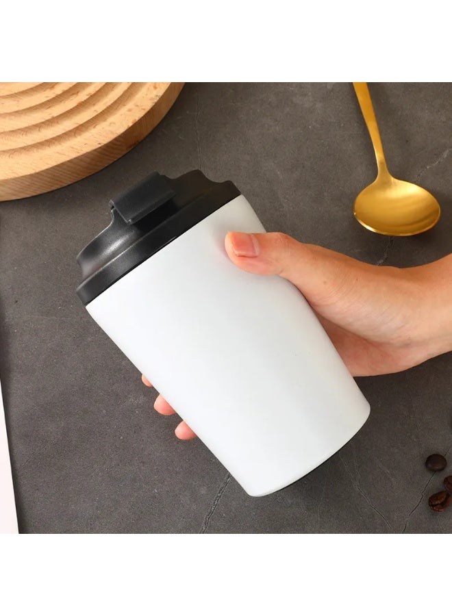 كوب معزول بالفراغ من الفولاذ المقاوم للصدأ، كوب قهوة للسفر مقاوم للانسكاب مع غطاء، كوب ترمس، كوب قهوة قابل لإعادة الاستخدام للساخنة والباردة - Image 1