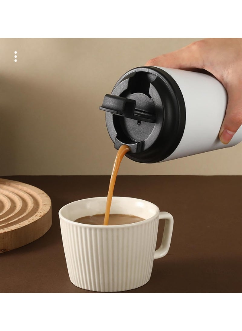 كوب معزول بالفراغ من الفولاذ المقاوم للصدأ، كوب قهوة للسفر مقاوم للانسكاب مع غطاء، كوب ترمس، كوب قهوة قابل لإعادة الاستخدام للساخنة والباردة - Image 4