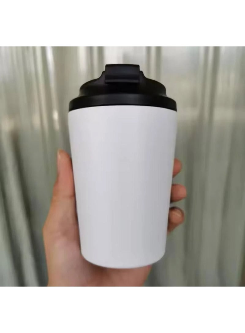 كوب معزول بالفراغ من الفولاذ المقاوم للصدأ، كوب قهوة للسفر مقاوم للانسكاب مع غطاء، كوب ترمس، كوب قهوة قابل لإعادة الاستخدام للساخنة والباردة - Image 3