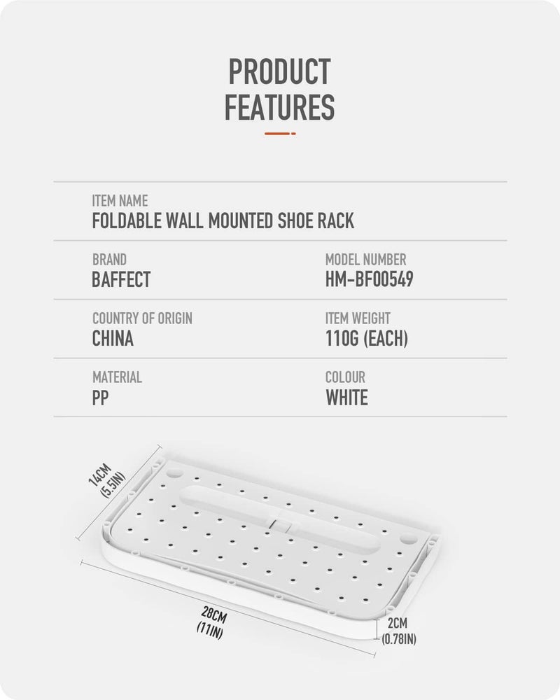 baffect Wall Hanging Shoes Rack, Door Mounted Plastic Shoe Organizer, RV Camper Folding Shoes Holder for Space Saving Shoes Storage (4 Packs) - Image 2