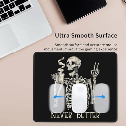 Mahrokh Skull Mouse Pad for Desk, Cute Skeleton Mouse Pads for Wireless Mouse, Funny Waterproof Mousepad for Office Laptop Computer, Non-Slip Rubber Base Stitched Edge (Color-D) - Image 3