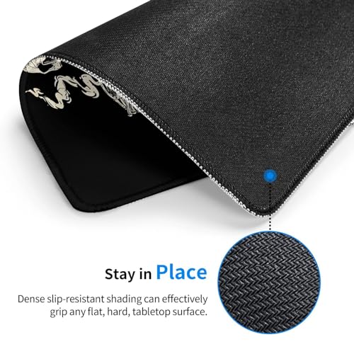 Mahrokh Skull Mouse Pad for Desk, Cute Skeleton Mouse Pads for Wireless Mouse, Funny Waterproof Mousepad for Office Laptop Computer, Non-Slip Rubber Base Stitched Edge (Color-D) - Image 4