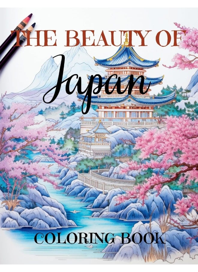 The Beauty of Japan: Relaxing Adult Coloring Book with 50 Large Coloring Pages  - Image 1