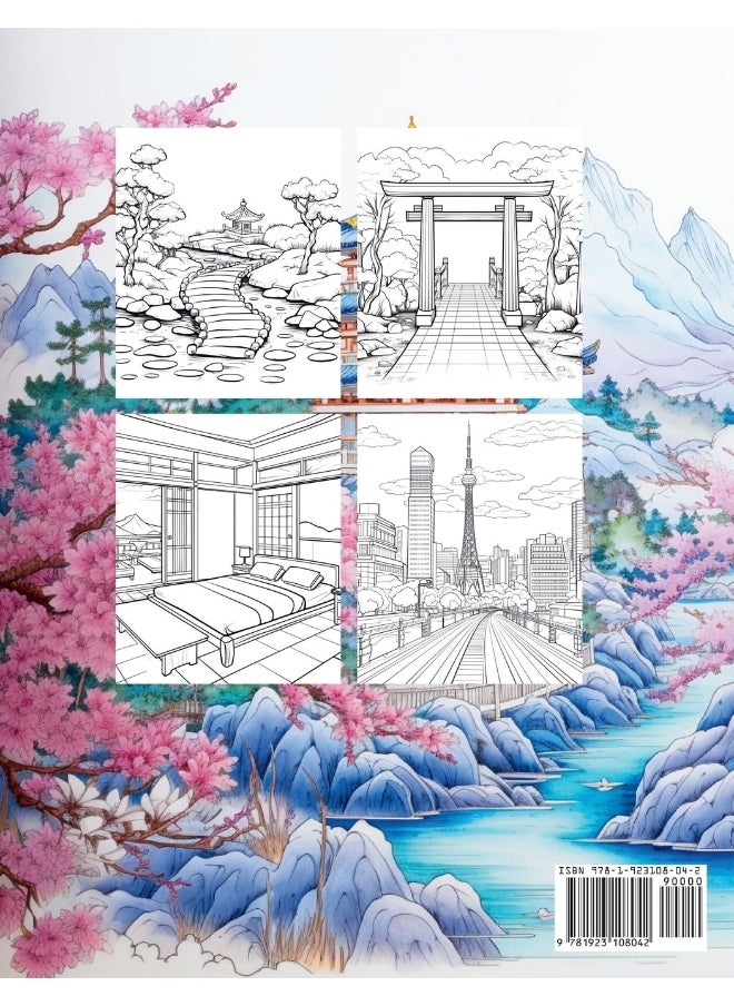 The Beauty of Japan: Relaxing Adult Coloring Book with 50 Large Coloring Pages  - Image 2