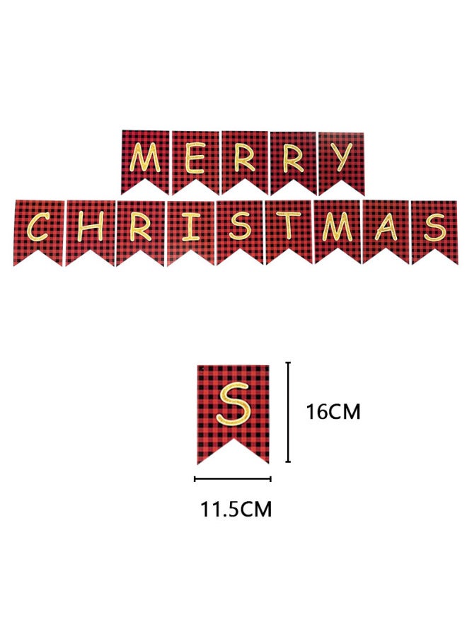 YIXIN Christmas Decorations Christmas Pull Flag Hanging Ornaments Holiday Banner Party Decoration Paper Cartoon Christmas Hanging Flag Pull Flower - Image 1