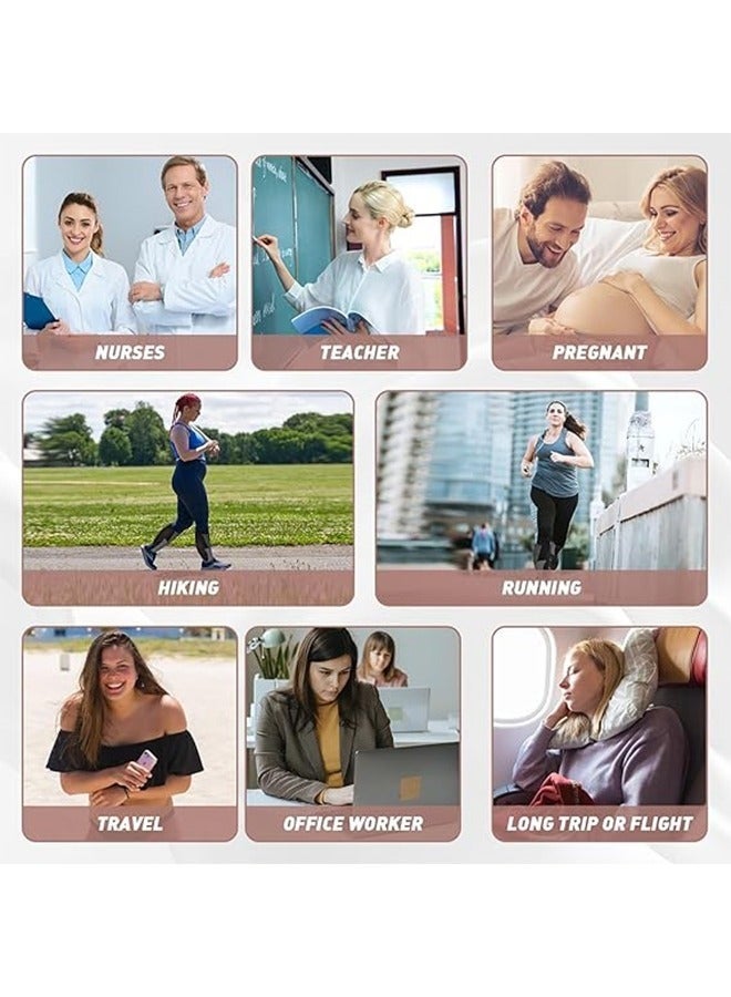 STL 3 Pair Sport Compression Socks Men Women, Compression Stocking Nurse Socks for Edema Travel(White, Blue, Black) - Image 4