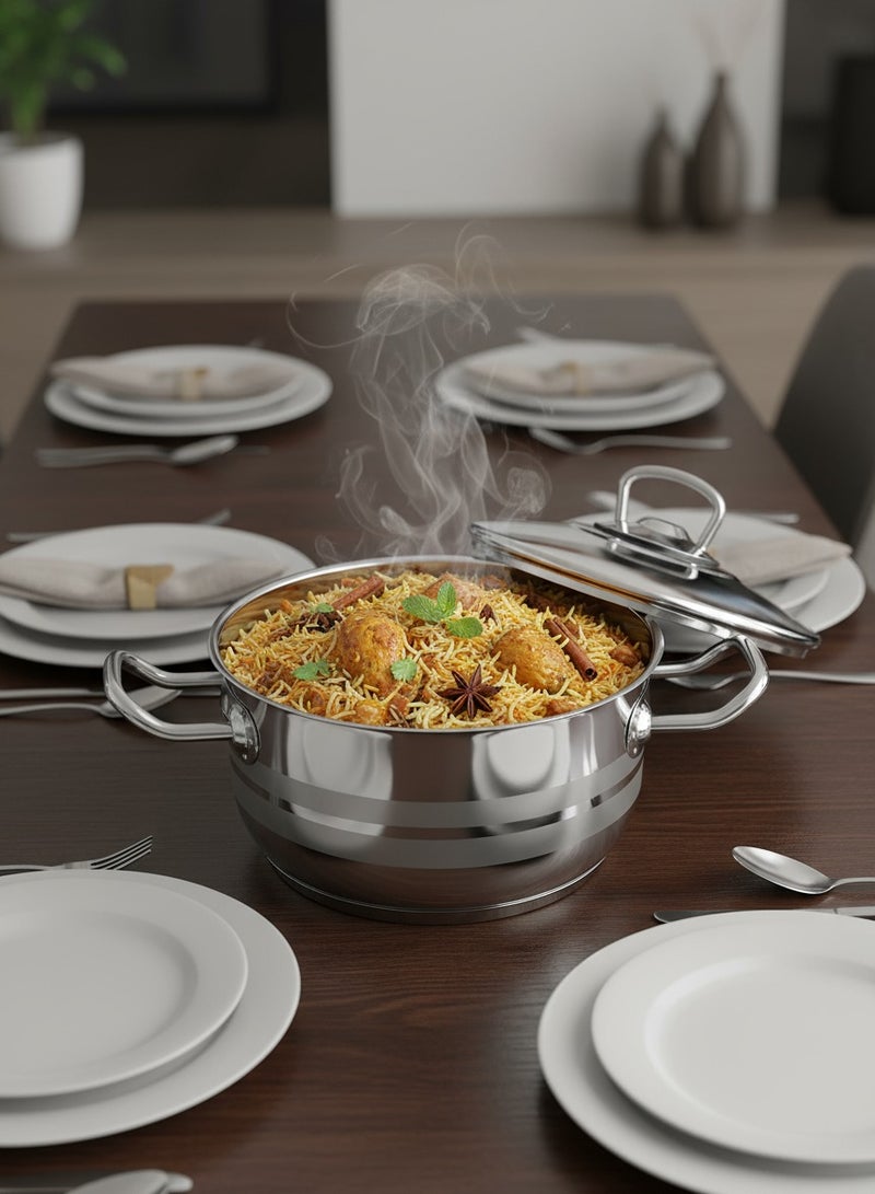 Top Chef 9-Piece Turkish Made Stainless Steel Cookware Set, Oven Safe, Dishwasher Safe, 18/10, 26cm, 24cm, 20cm, 16cm Pots Includes Lids, Fry Pan 24cm Silver - Image 5