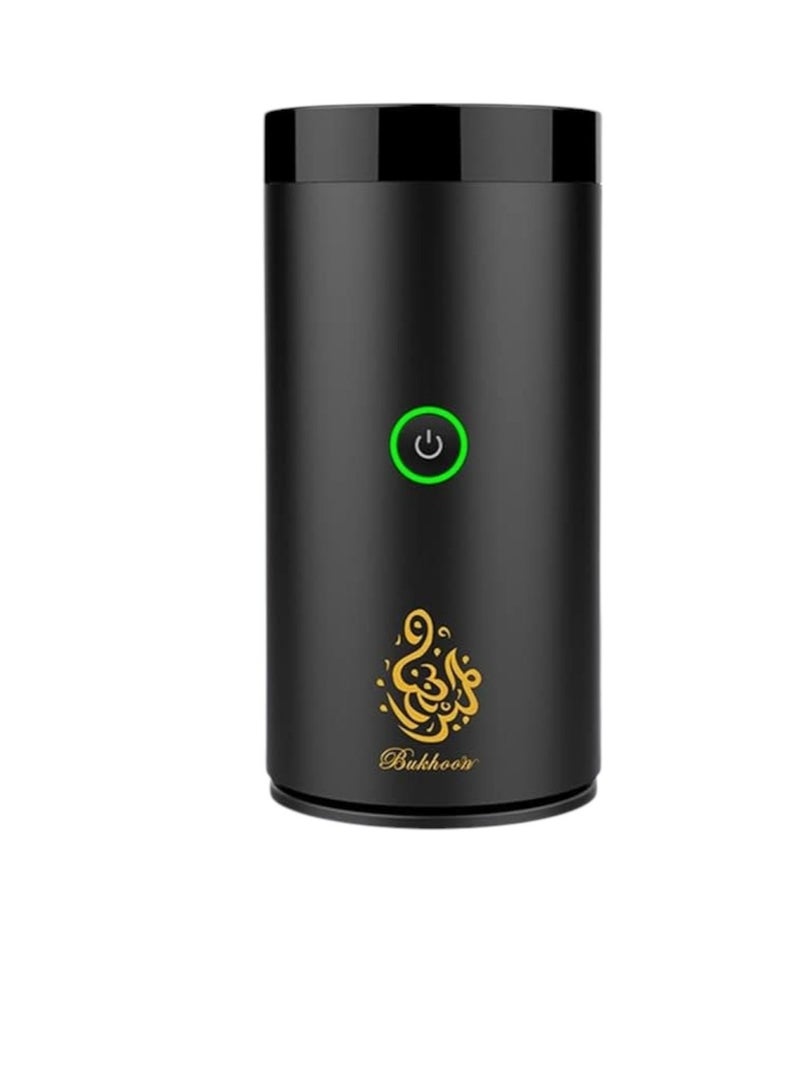 Modern electric incense burner, portable design for car use, rechargeable via USB Type-C. Arabic fragrance diffuser for home and office – black color. USB electric bakhoor device, portable incense burner, electronic hair incense burner, original mini mabkhara for clothes and hair. Compact and stylish home incense burner, car mabkhara, electric home incense diffuser, electronic mabkhara for traditional Arabic bakhoor. - Image 2