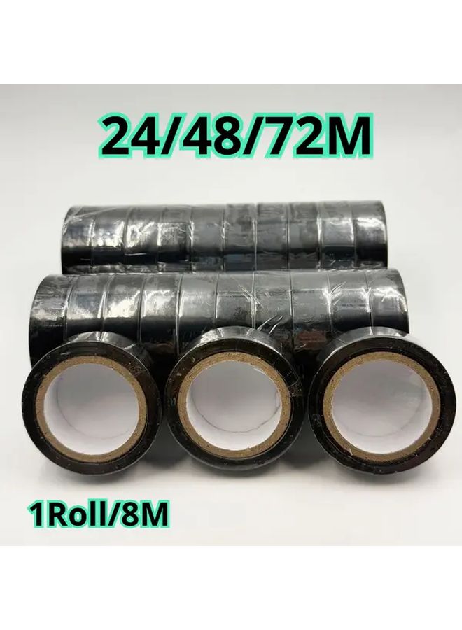 6 لفات 1889 76 بوصة شريط عازل كهربائي أسود ثقيل - Image 2