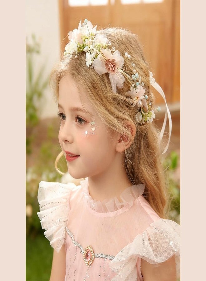 AHONEY Pink Flower Headband for Women Fairy Crown for Girls Butterfly Headband Elf Crown Wedding Fairy Accessories Headpiece - Image 4