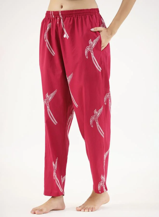 sanskrutihomes sanskrutihomes Cotton Bird Print Top and Pyjama Set