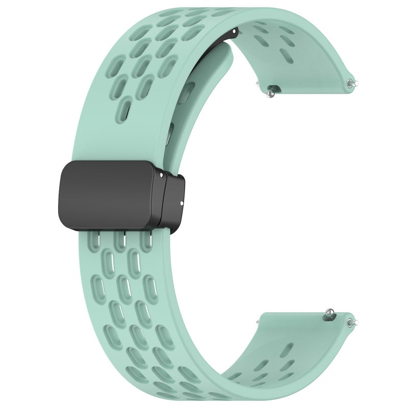 S-TOP For Garmin Forerunner 645 20mm Folding Magnetic Clasp Silicone Watch Band(Teal) - Image 2