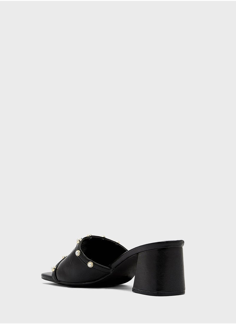 ELLA - Pearl Trim Mule Sandal - Image 1