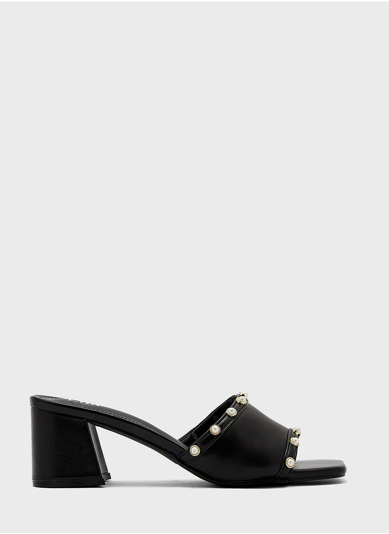 ELLA - Pearl Trim Mule Sandal - Image 1