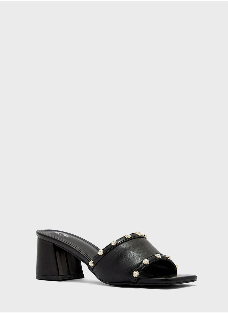ELLA - Pearl Trim Mule Sandal - Image 1