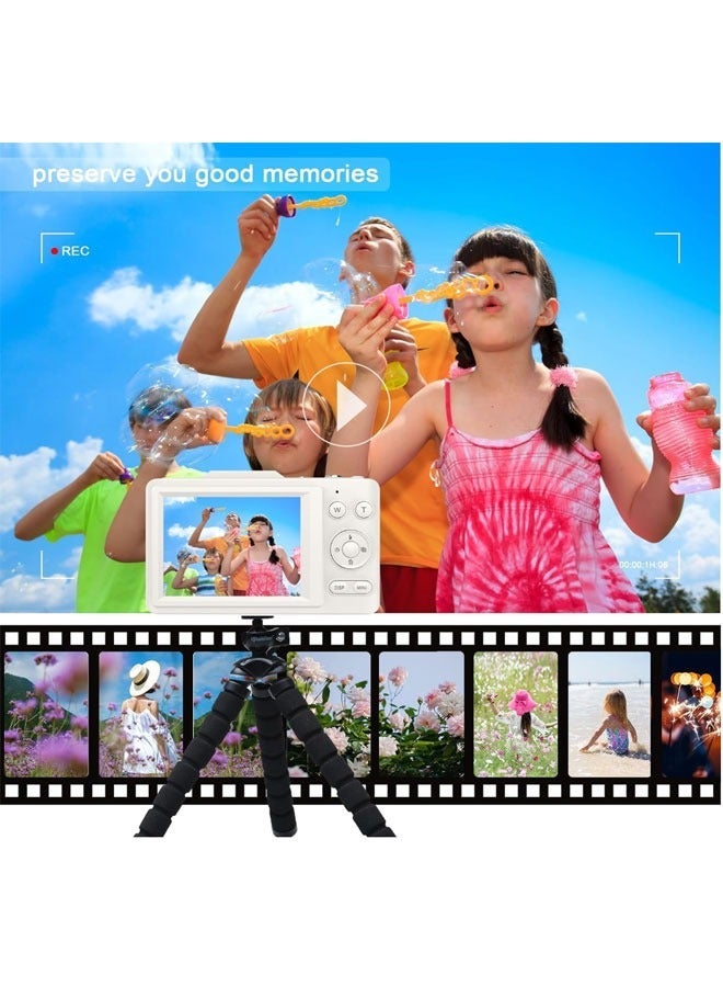 Digital Camera For Kids, 4K 48MP HD, 16X Zoom Anti-Shake, 32GB Card Included, Compact Mini Point And Shoot, Beginner Teens Boys Girls Gift White - Image 5