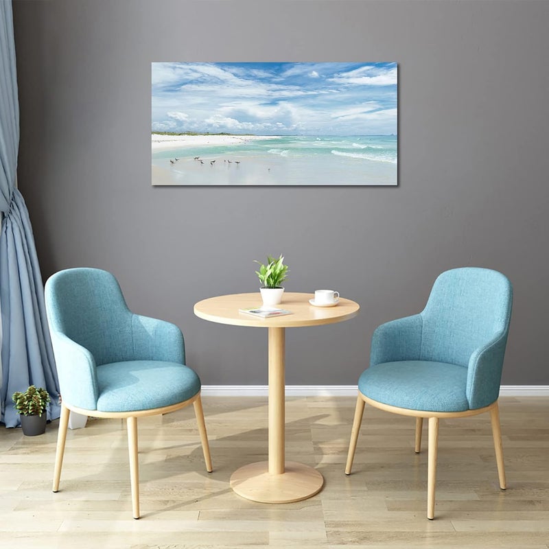 NINEASO Coastal Seagulls Canvas Print - Modern Seascape Artwork - Image 5