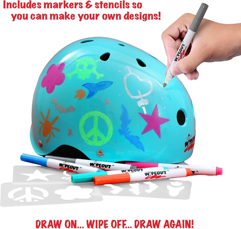 Wipeout Kids Dry Erase Helmet, Teal Blue, Ages 8+ - Image 2