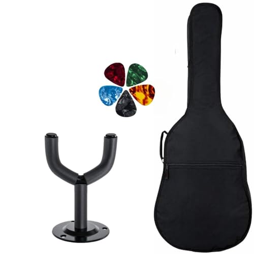 TECHBLAZE Acoustic Guitar Bag with Guitar Hanger and 5 Free Celluloid Guitar Picks for 38, 39, 40, 41 inch Guitars Cover Bag for Yamaha Pacifica Kadence Juarez and All Acoustic Guitars – Black - Image 1
