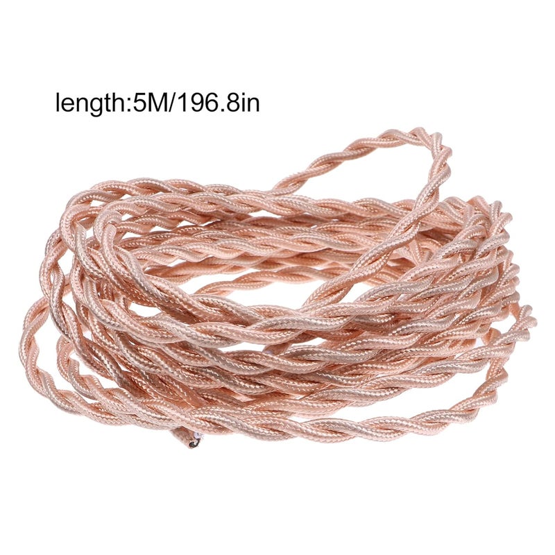 UKCOCO 1Roll Fabric Cloth Covered Electrical Cord Flexible Insulated Cable Wire for DIY for Vintage Lamps and Fixtures for Home Decor - Image 2