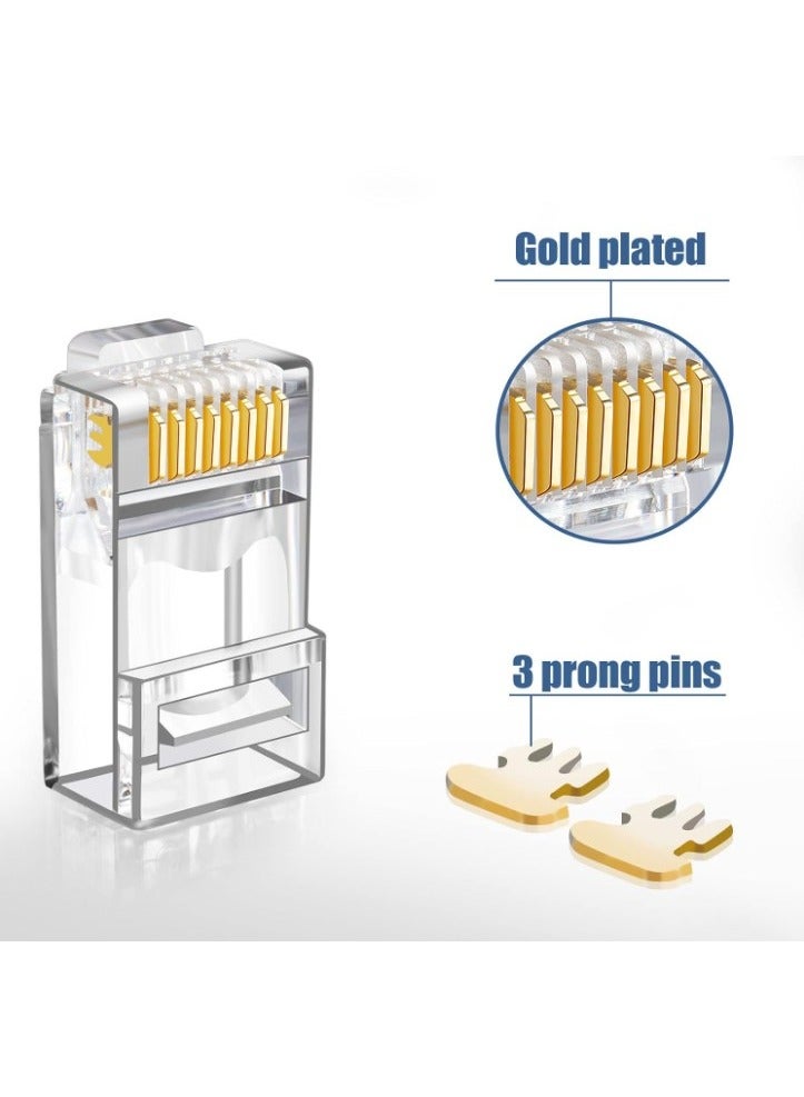 Wi Power CAT6 EZ-RJ45 Modular RJ45 Connectors - 100 Pack Transparent - Image 5