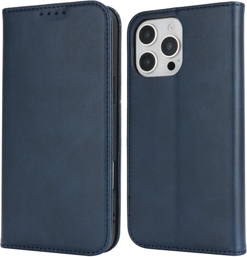 iCoverCase Lightweight for iPhone 16 Pro Max Wallet Case with Card Holder, PU Leather Magnetic Kickstand Feature Shockproof Protective Flip Cover Case - Blue Modern practical shape - Image 1