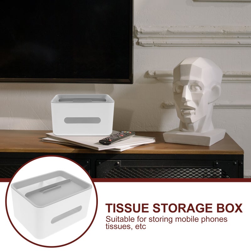 Desktop Box Tissue Box Table Storage Box for Home (Beige) - Image 3