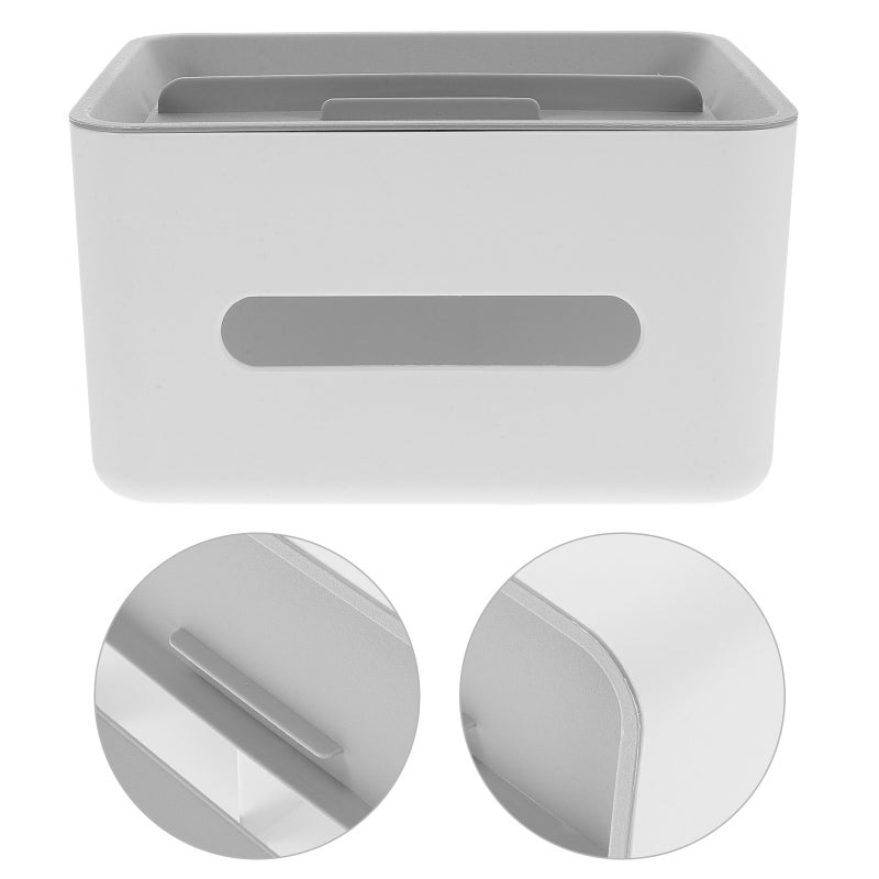 Desktop Box Tissue Box Table Storage Box for Home (Beige) - Image 1