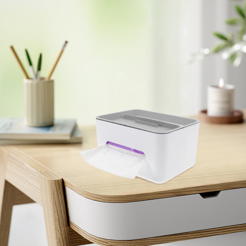 Desktop Box Tissue Box Table Storage Box for Home (Beige) - Image 5