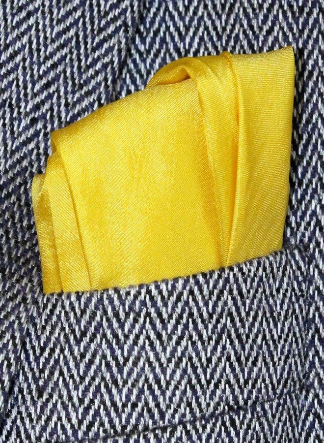 Royal Silk Spiffy Yellow Silk Pocket Square Smooth Mulberry Silk - 100% Silk - Large 16” Square - Image 4