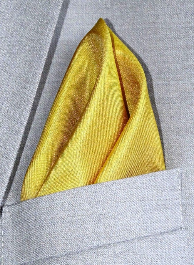 Royal Silk Spiffy Yellow Silk Pocket Square Smooth Mulberry Silk - 100% Silk - Large 16” Square - Image 5