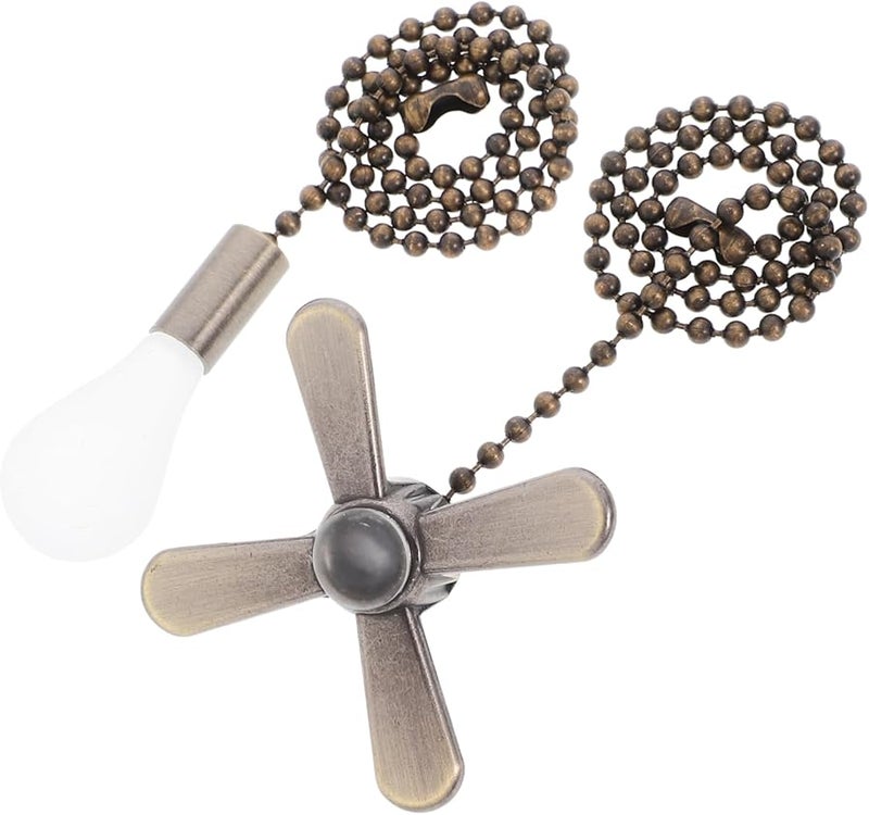 سلسلة سحب مروحة سقف معدنية قديمة زخرفية قابلة للتمديد 2 قطعة للمنزل - Image 2