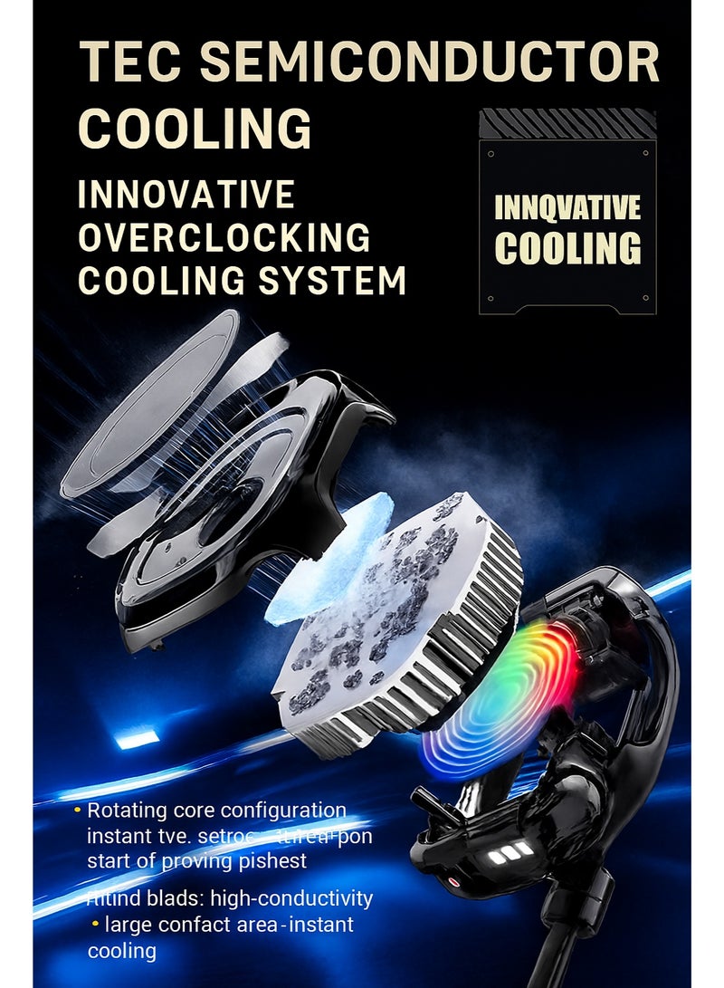 ميمو مبرد هاتف مغناطيسي احترافي - مروحة تبريد بتقنية أشباه الموصلات مع إضاءة RGB وشاشة عرض درجة الحرارة وبطارية خارجية | مثالي لألعاب ببجي (PUBG) ومتوافق عالمياً مع جميع الهواتف. - Image 3