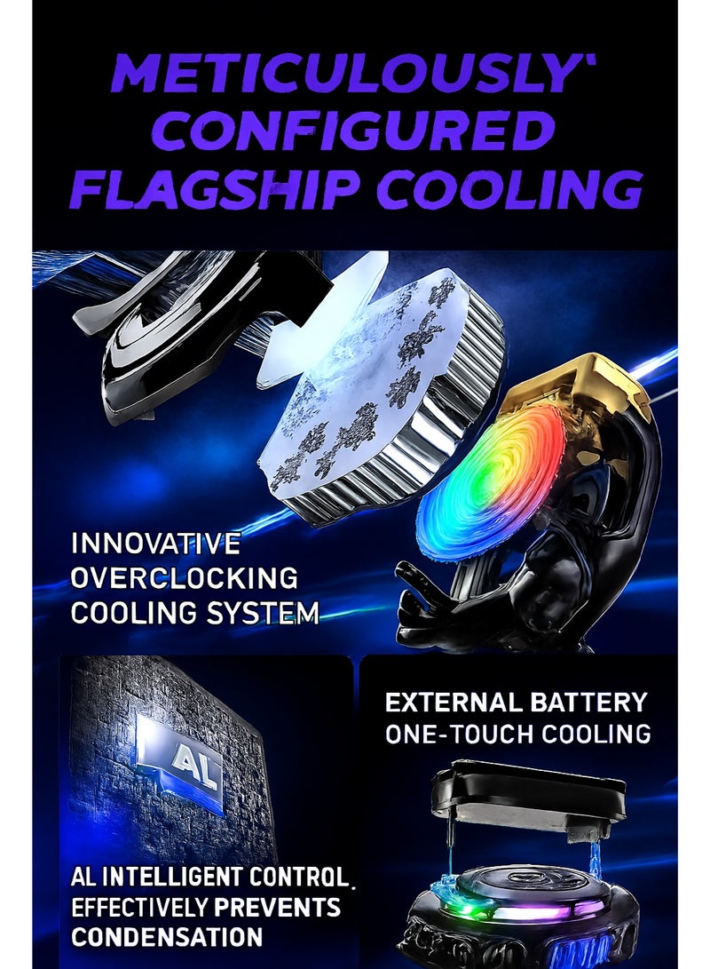 ميمو مبرد هاتف مغناطيسي احترافي - مروحة تبريد بتقنية أشباه الموصلات مع إضاءة RGB وشاشة عرض درجة الحرارة وبطارية خارجية | مثالي لألعاب ببجي (PUBG) ومتوافق عالمياً مع جميع الهواتف. - Image 4