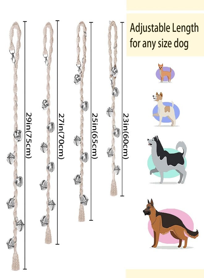 GINIDEAR Dog Bells to Go Outside & Puppy Potty Training, Adjustable Dog Door Bell Ring to Go Potty, Handmade with Premium Yarn. Twisted Style, Beige 2 Count - Image 5