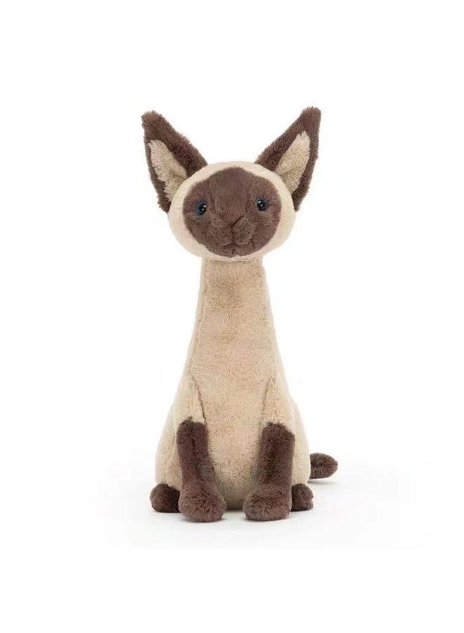 جيليكات 27cm لعبة القط السيمية أفخم ، هدية كلاسيكية للأطفال (يشمل حقيبة غبار 3D) - Image 2