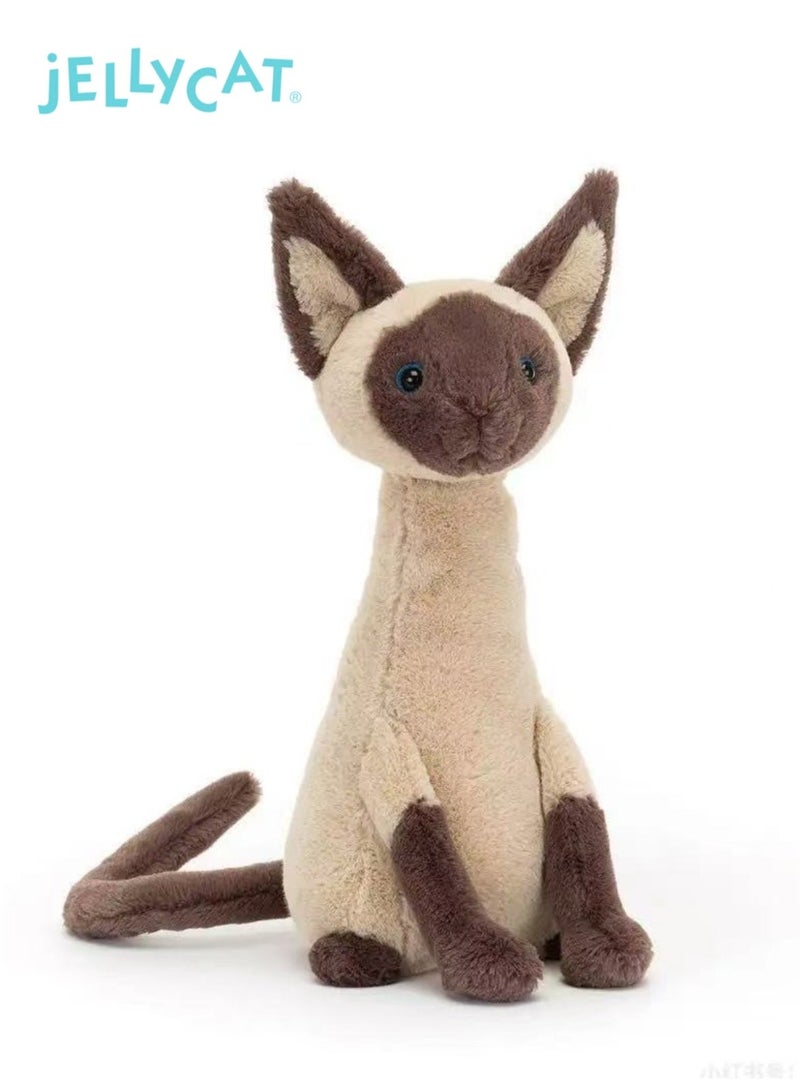 جيليكات 27cm لعبة القط السيمية أفخم ، هدية كلاسيكية للأطفال (يشمل حقيبة غبار 3D) - Image 1