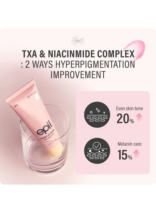 epii Double Up Cream - Firming Face Moisturizer for Aging Skin with NAD+ NMN TXA Niacinamide & 15% Squalane - Korean Skincare Face Cream for Dark Spots Uneven Tone Dull & Sensitive Skin 50mL - Image 4