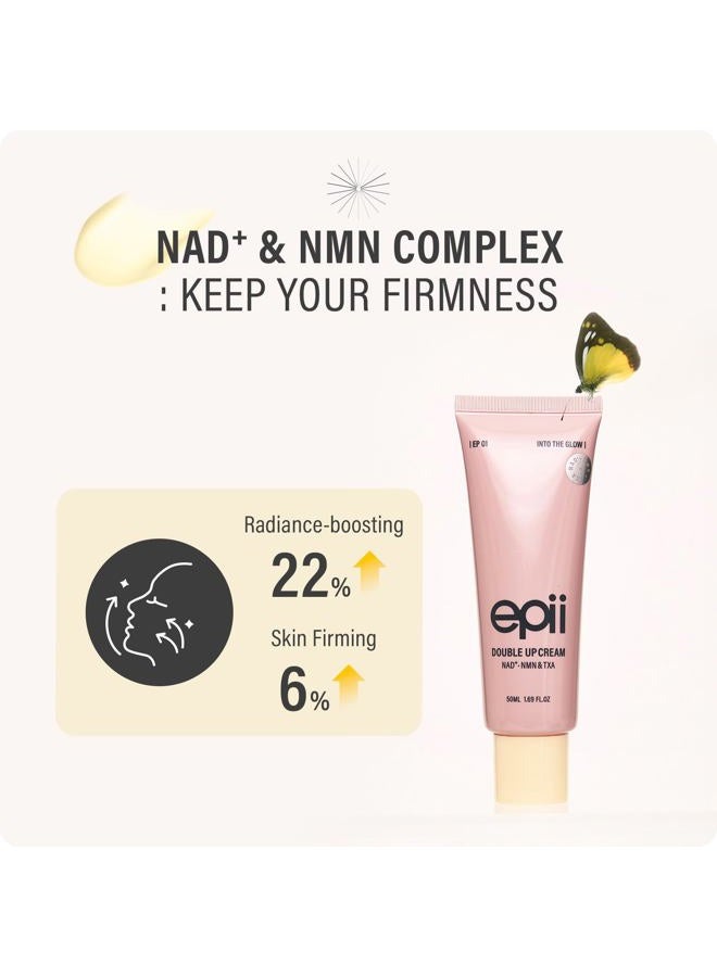 epii Double Up Cream - Firming Face Moisturizer for Aging Skin with NAD+ NMN TXA Niacinamide & 15% Squalane - Korean Skincare Face Cream for Dark Spots Uneven Tone Dull & Sensitive Skin 50mL - Image 3