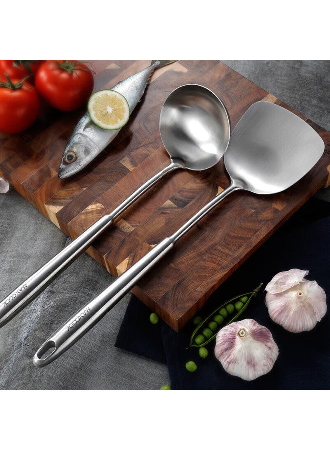 Maxcook مجموعة ملعقة وملعقة طهو من الفولاذ المقاوم للصدأ Mccu746 - Image 1